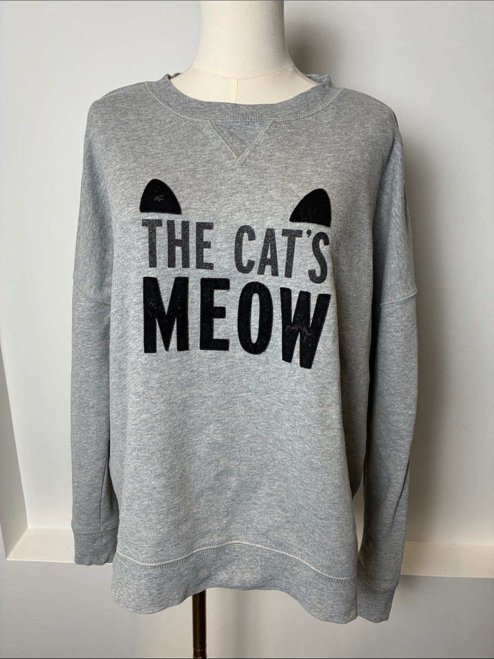kate spade Gray 'The Cat's Meow' Graphic Sweatshirt